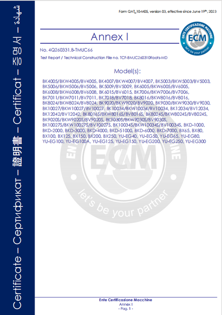 Κίνα B-Tohin Machine (Jiangsu) Co., Ltd. Πιστοποιήσεις